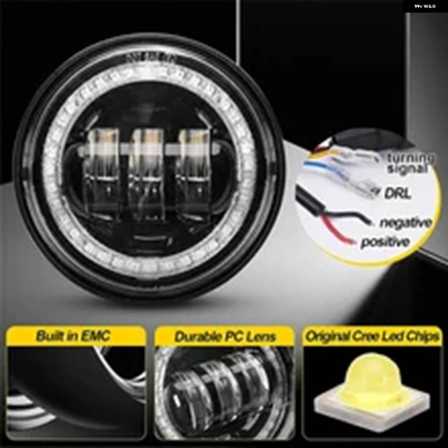 並行輸入品 7インチ LED ヘッドライト 4.5インチ フォグライト ハローリング エンジェルアイズ ウィンカー補助 オートバイ ヘッドライト 7_17