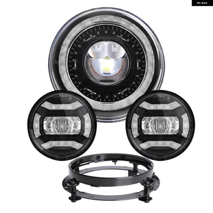 並行輸入品 ハーレー バイク ライト エレクトラグライド ソフテイル ファットボーイ ツーリングDOT 7インチモーター LED ヘッドライト 4.5_9