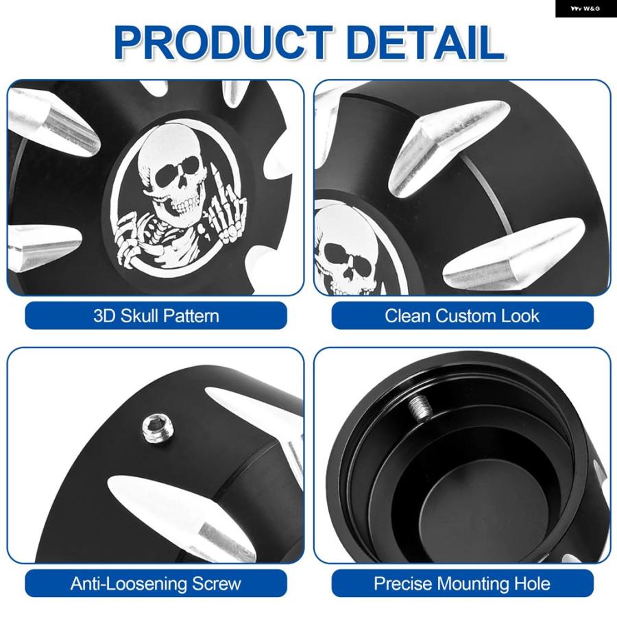 ブランド登録なし - 並行輸入品 フロントアクスルナットカバー ビレット 3D スカル行動様式 アクスルキャップ CAN-AM SPYDER GS RS RT ST F3 2008-2024 自動二輪車