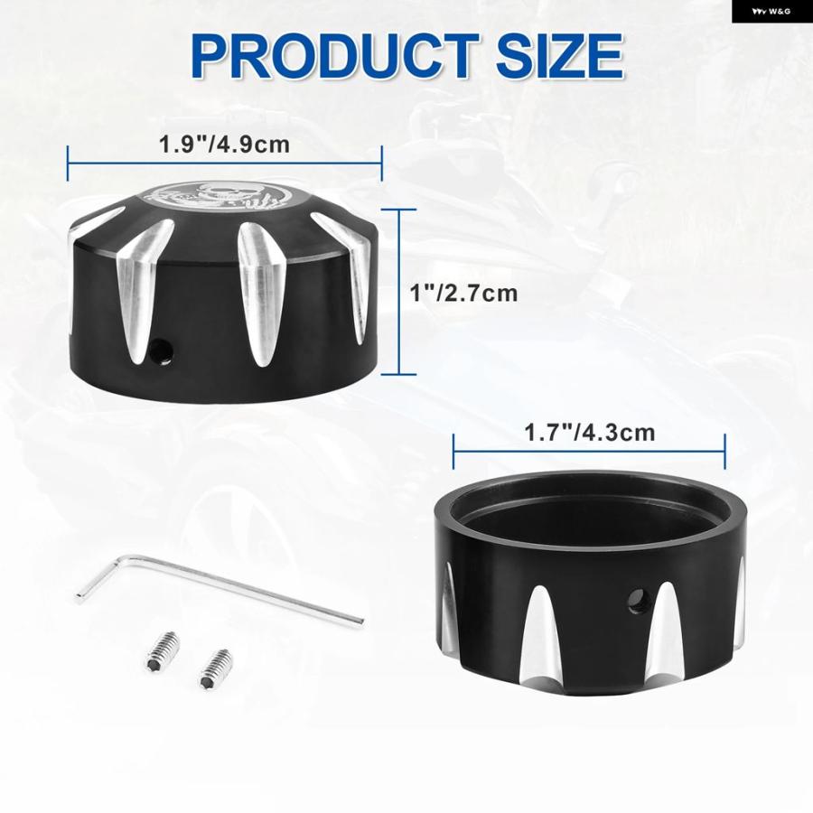 ブランド登録なし - 並行輸入品 フロントアクスルナットカバー ビレット 3D スカル行動様式 アクスルキャップ CAN-AM SPYDER GS RS RT ST F3 2008-2024 自動二輪車
