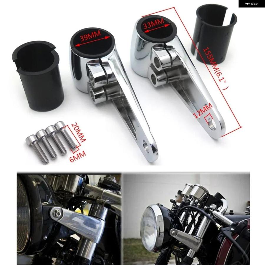 ブランド登録なし - 並行輸入品 自動二輪車 前照灯 マウント 鉤括弧 35/39/41MM ハーレー 原動機