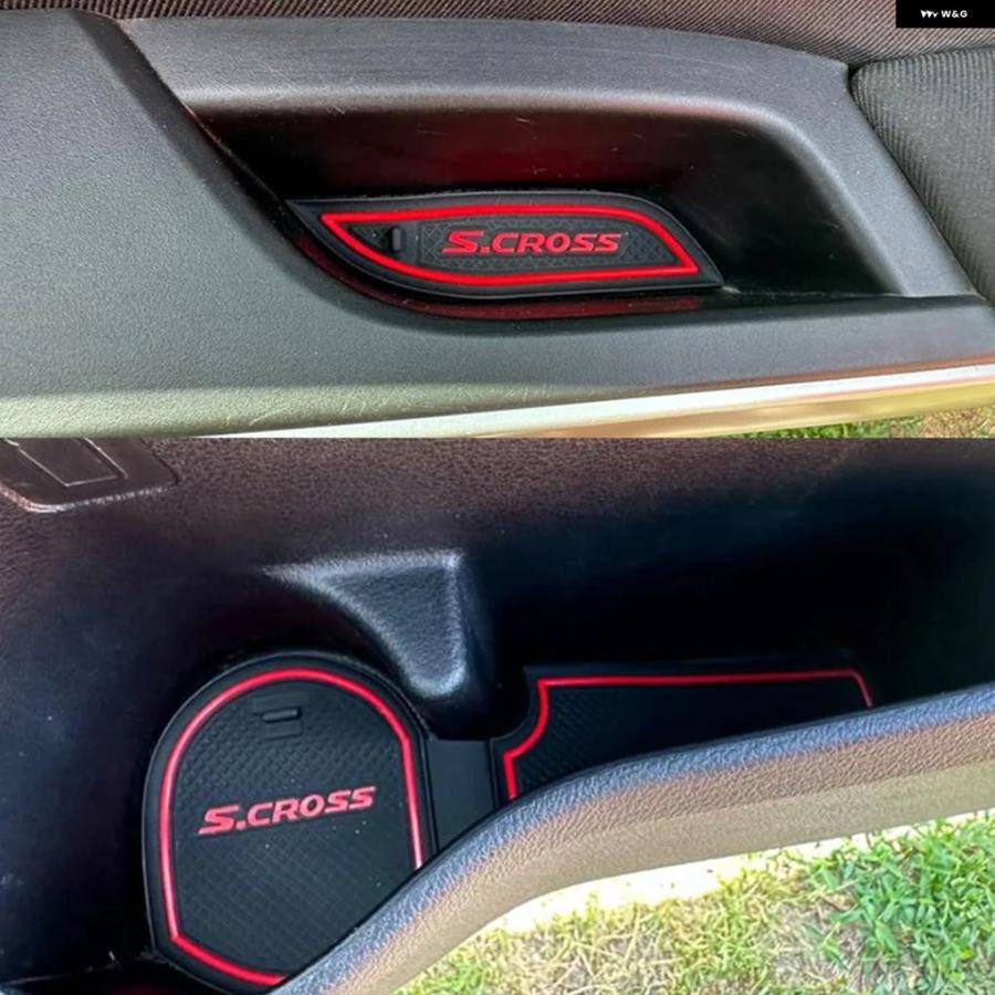 並行輸入品 スズキ SX4 S-CROSS S CROSS 滑り止め ゴムゲートスロットマットドア溝 パッド カップ クッション 車内マット 2014-2023 | ブランド登録なし | 09