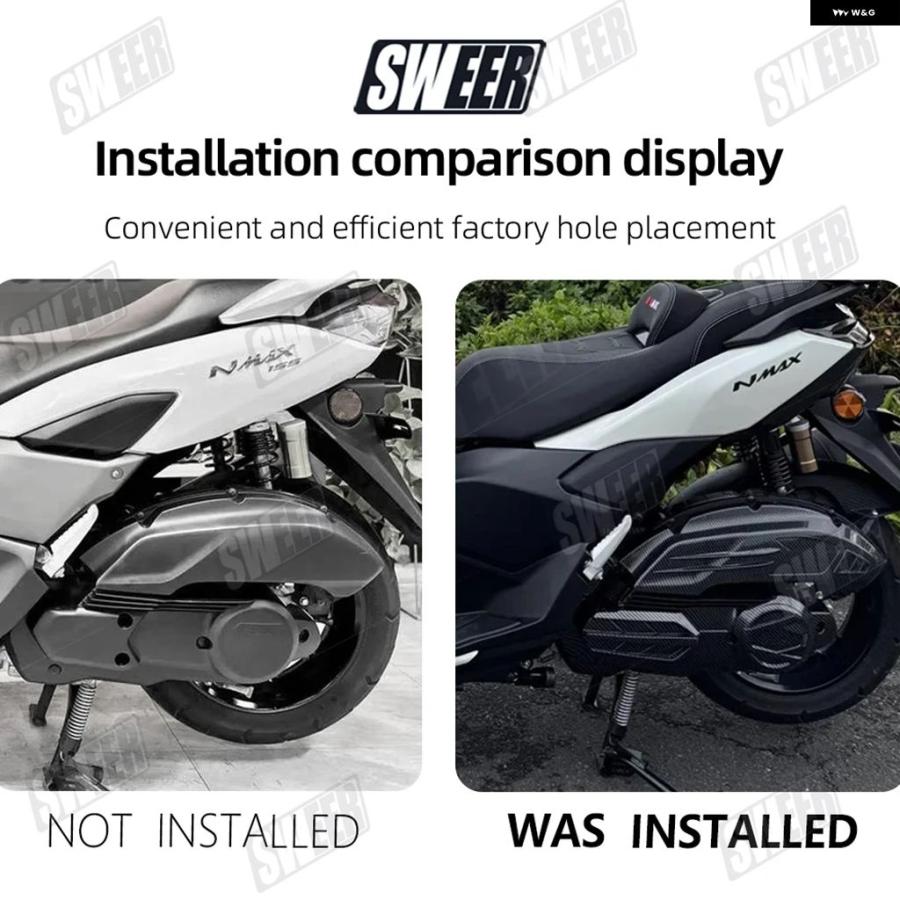 並行輸入品 ヤマハ 左 エンジン 吸気 カバー 対応 カーボン バイク トランス ミッション NMAX125 NMAX155 2020-2025 | ブランド登録なし | 01