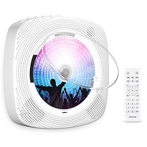 Fohil Cdプレーヤー 置き 壁掛け式 ポータブルcdプレーヤー 1台多役 年最新版 Cdラジオ Cd Fm Usb Aux B おしゃれ