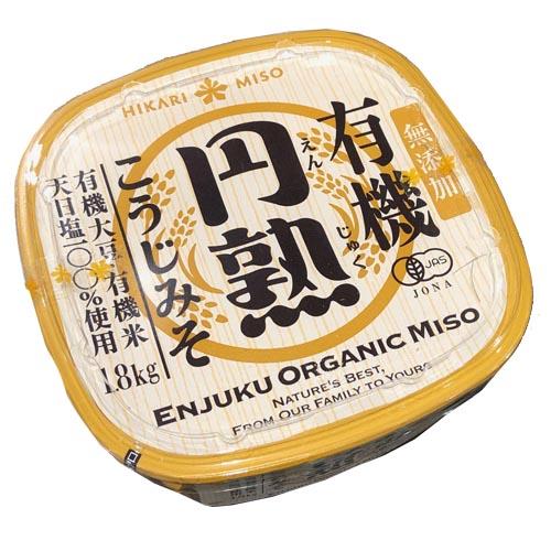 ひかり味噌 無添加 有機円熟こうじみそ 1.8kg : あーるある