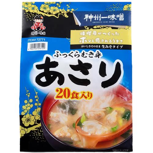 あさりのみそしる出品 神州一味噌 あさり汁 20食 miso soup clam : あーるある - 通販