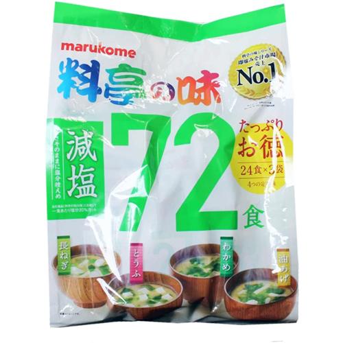 マルコメ 減塩 料亭の味 みそ汁 72食入り（4種類） : あーるある