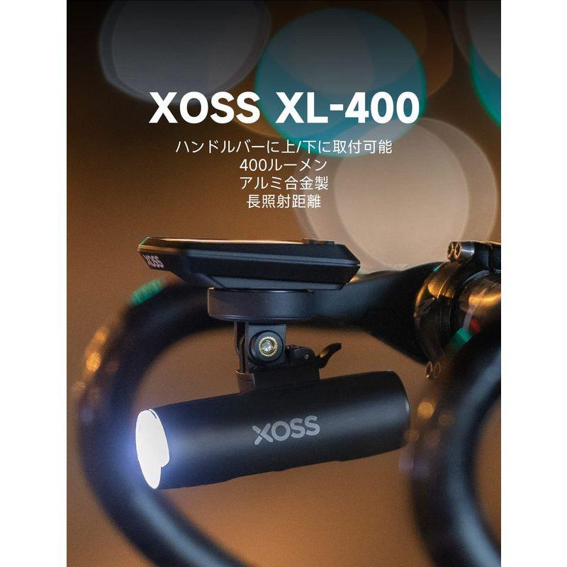 おトク情報がいっぱい！ XOSS XL-400 自転車ライト ロードバイクライト 大容量2200mAh USB充電式 400ルーメン LEDヘッドライト  フロントラ 自転車アクセサリー