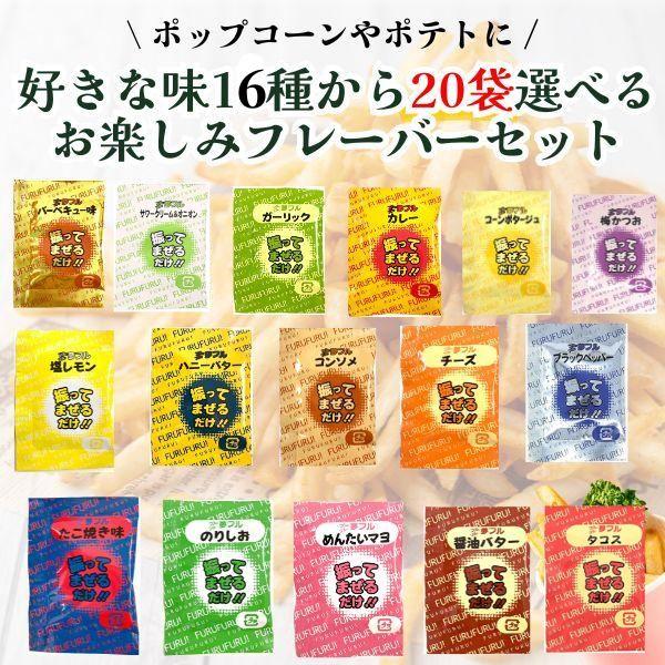 夢フル 選べる20袋 ポップコン フレーバー フライドポテト シーズニング パウダー 全16種 お試し 小分け 3g バラエティセット のり塩 醤油バター 送料無料（Yahoo!・業務用食品問屋アールズ）