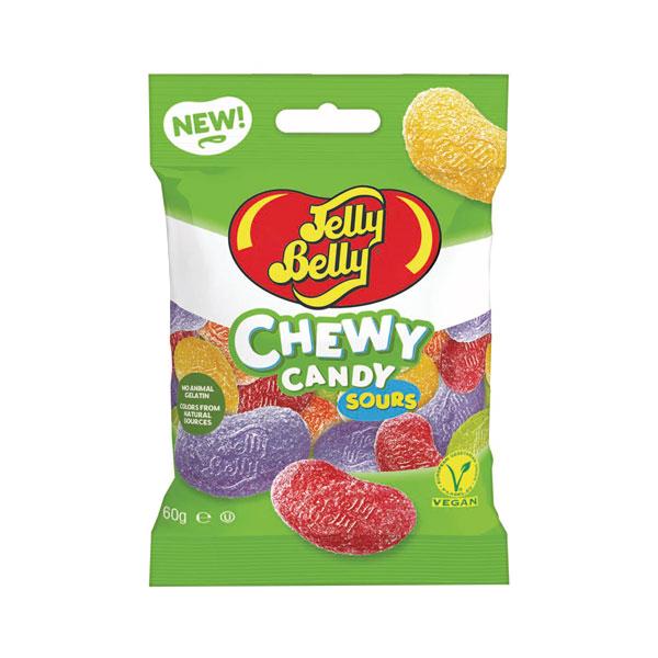 ジェリーベリー チューイーキャンディ サワーフルーツミックス 60g 4袋 ゼラチン不使用 ヴィーガン対応ソフトキャンディ Jelly