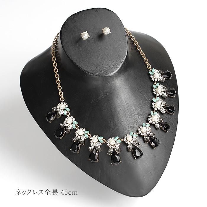 ネックレス パーティ ピアス 結婚式 演奏会 お呼ばれ パール ブラック