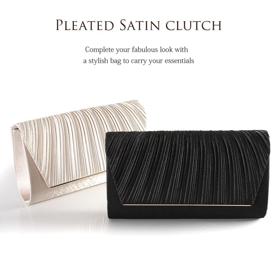 クラッチバッグ パーティー レディース 結婚式 お呼ばれ フォーマル 黒 シャンパン ショルダー プリーツ Fb Fb パーティドレスはアールズガウン 通販 Yahoo ショッピング