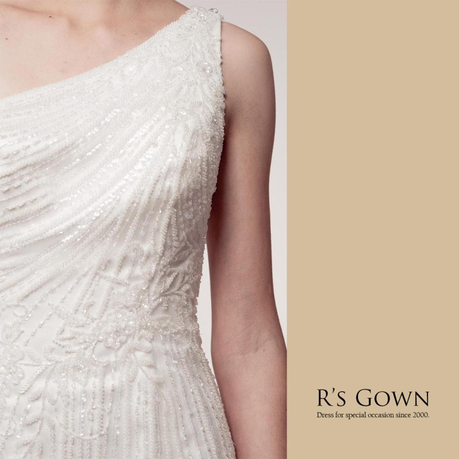 ワンショルダー マーメイドドレス ビーズ装飾 ワンショル 演奏会 結婚