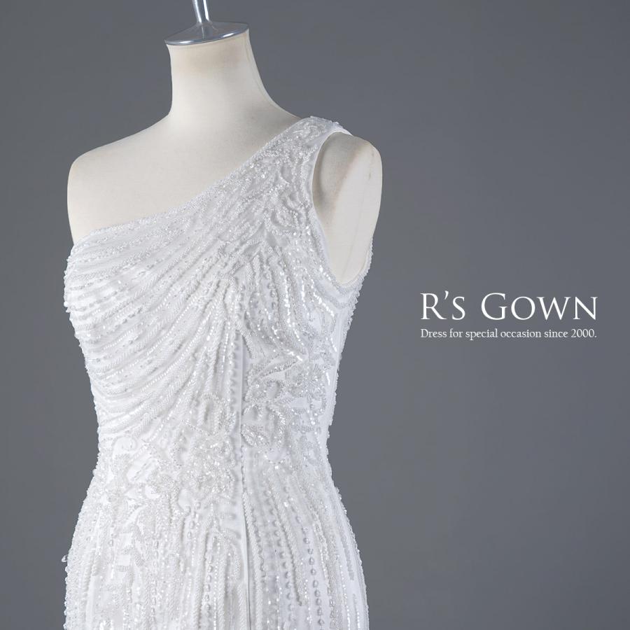 ワンショルダー マーメイドドレス ビーズ装飾 ワンショル 演奏会 結婚