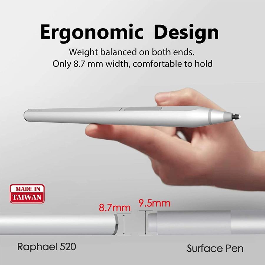 RENAISSER Surface用タッチペン 台湾製 Surfaceと完全に一致 磁気吸着機能 surface penと同じ初のD形デザイ｜rs-net｜03