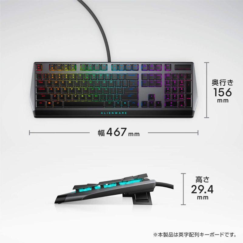 Alienware ロープロファイル ゲーミングキーボード メカニカル Cherrymx赤軸 英語配列 Aw510k ダークサイドオブザムー
