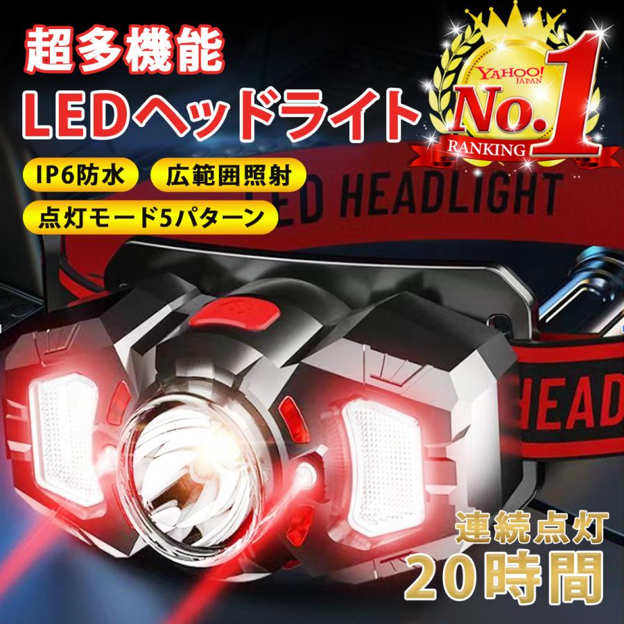 ヘッドライト led 充電式 釣り 作業用 登山 ヘッドランプ 最強ルーメン