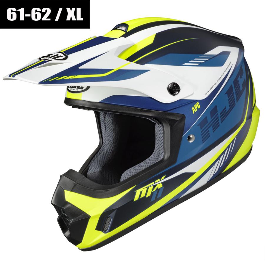 送料サービス】HJC CS-MX2ドリフト ヘルメット ブルーイエロー