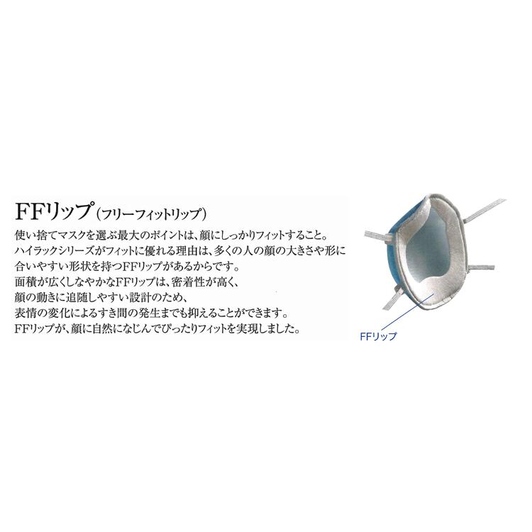 使い捨て式防じん(防塵)マスク　興研　サカヰ式 ハイラック 350型　10枚入　防じん区分DS2　指定防護係数10　N95合格品　感染症　粉剤農薬散布　災害　等｜rsk-riken｜02