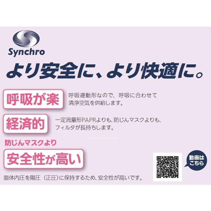 PAPRのこれからの定番。　重松　電動ファン付き呼吸用保護具　1000　全面形面体　Sy-185V3-H（本体・フィルターセット品)　※指定防護係数　全国送料無料