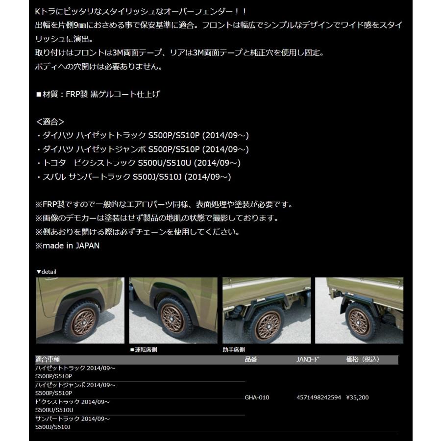 日本製 車検対応 G'BASE トヨタ ピクシストラック S500U/S510U
