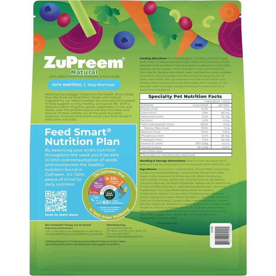 ZuPreem（ズプリーム） ナチュラル S セキセイ・パラキート 1.0kg