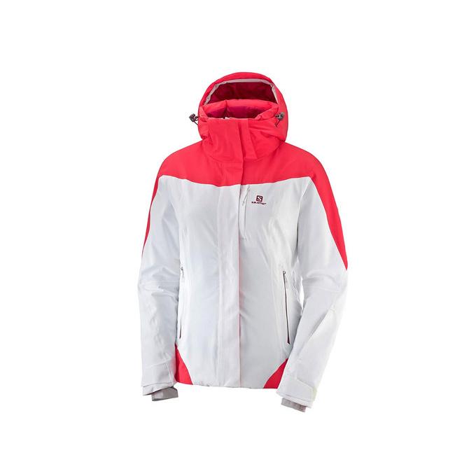 2018-19 SALOMON（サロモン）ICEROCKET JACKET Women(White/Hibiscus)｜rsports1