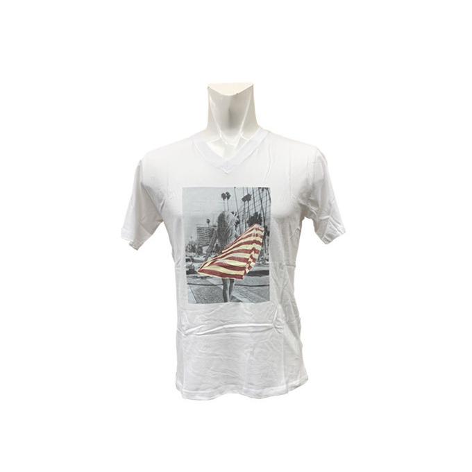 カジュアル コットン Vネック 半袖TシャツNO22561  Mサイズ　在庫大処分 |  | 01