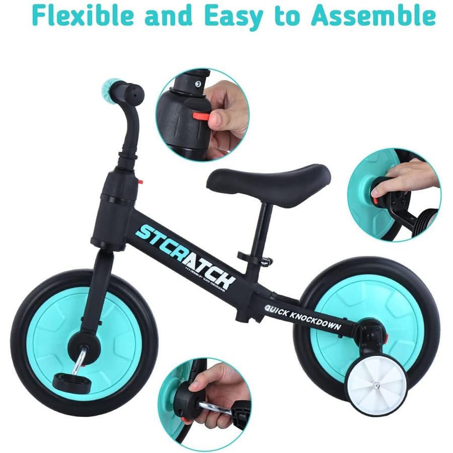 最新情報 バランスバイク Zavofly 15歳の男の子と女の子用 トレーニングホイールとペダル付き 子供用三輪車 4イン1 三輪車 Www Collectiviteslocales Fr