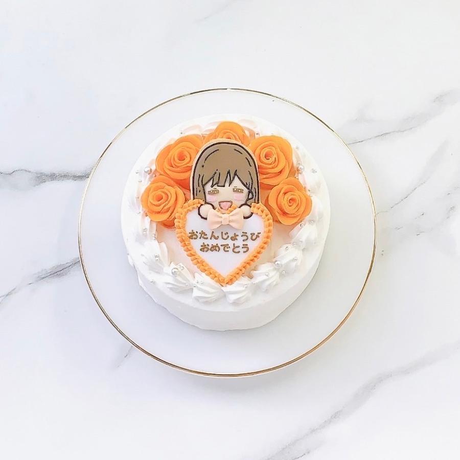 プレート持ちイラストクッキー付き 薔薇ケーキ 5号｜15cm｜センイル