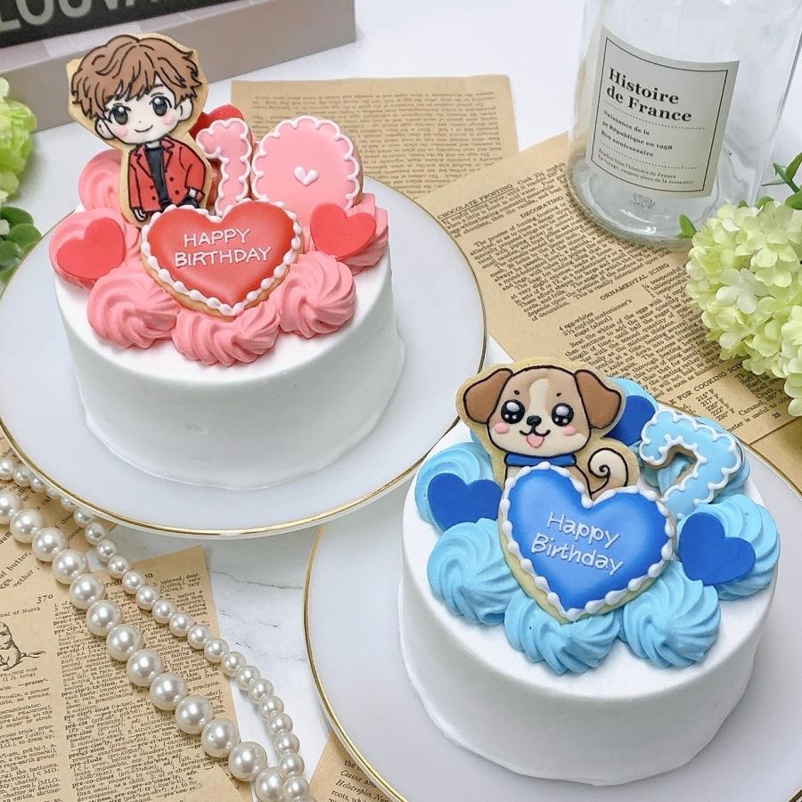 クッキー様♡オーダー専用ページ 手書きクッキー付き セミオーダーハートケーキ 5号｜15cm 3〜5名様向け