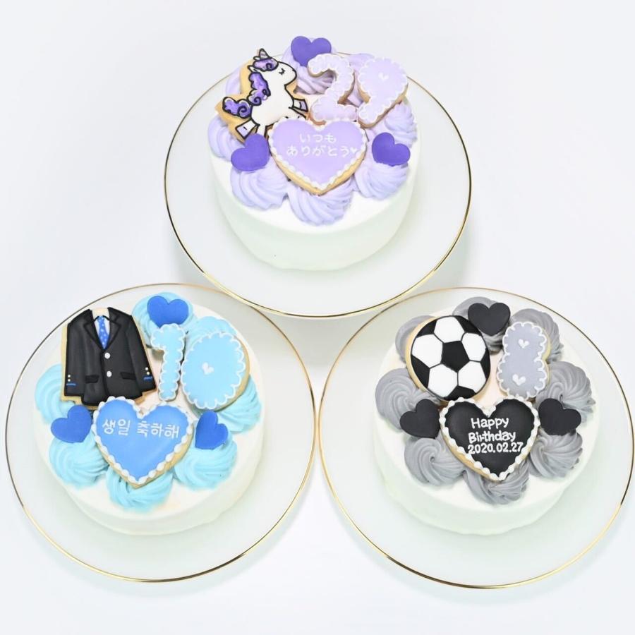 手書きクッキー付き セミオーダーハートケーキ 5号｜15cm 3〜5名