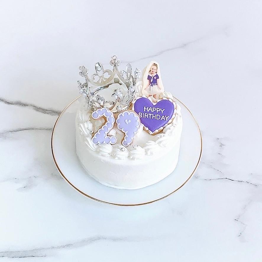 ティアラ付き セミオーダー写真ケーキ 4号｜12cm 2〜3名様向け