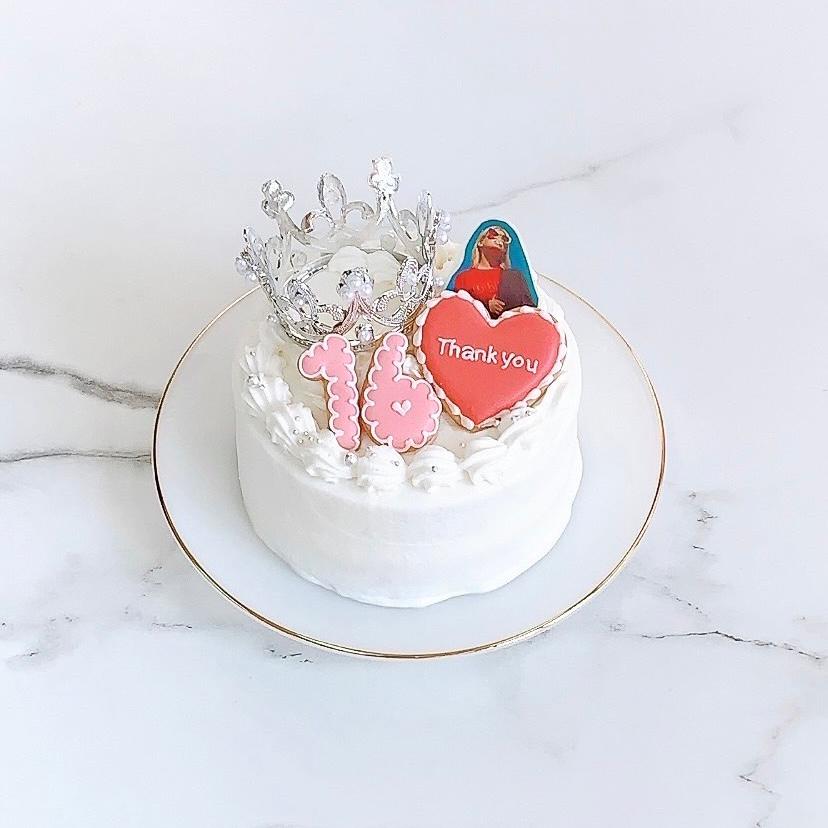 ティアラ付き セミオーダー写真ケーキ 4号｜12cm 2〜3名様向け