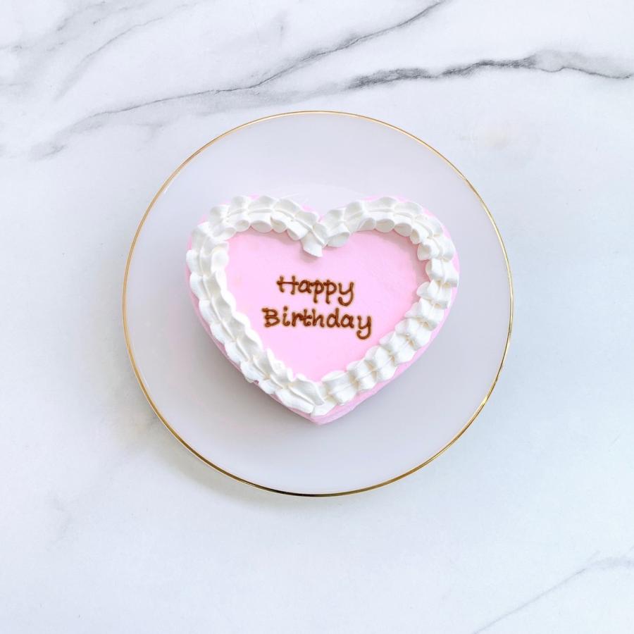 パステルハートフリルセンイルケーキ 4号｜12cm 2〜3名様向け｜センイルケーキ｜ハート型｜誕生日｜記念日｜推し活｜バースデー｜ホールケーキ｜ギフト｜