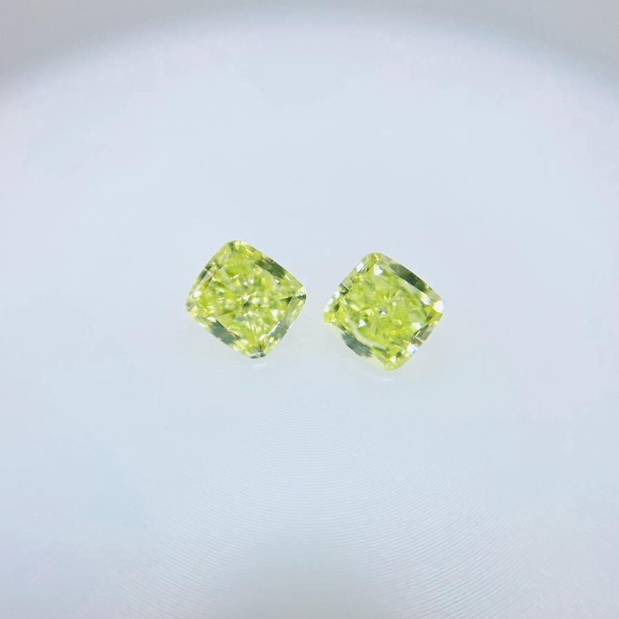 FANCY YELLOW GREEN セット石！0.216ct/0.216ct X/RT2520/CGL : rt2520 