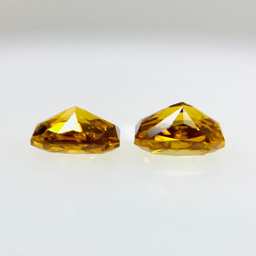 FANCY DEEP YELLOW ORANGE 0.180ct＆0.146ct/RCT/RT2588/CGL : rt2588 