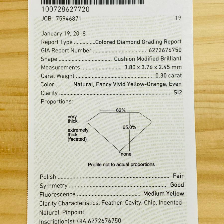FANCY VIVID YELLOW ORANGE 0.30ct CU/RT2616/GIA_5