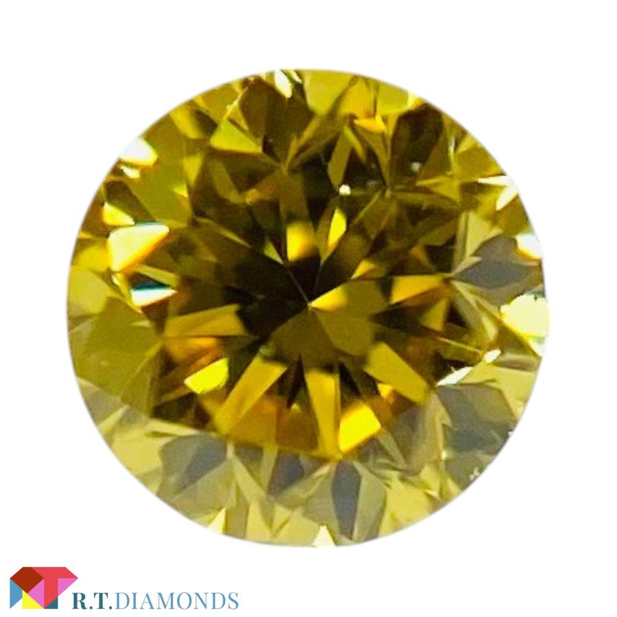 FANCY VIVID YELLOW 0.107ct RD/RT3231/CGL | 