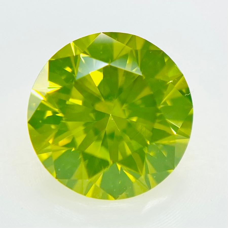 FANCY VIVID YELLOW GREEN *TREATED* 0.849ct RD/RT3241/CGL 【公式通販】