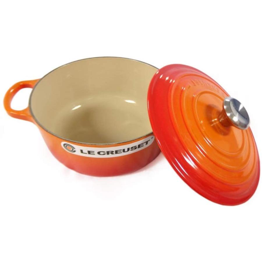 【新品同様 / 希少】 ル・クルーゼ/ルクルーゼ(Le Creuset) 両手鍋 ココットロンド 21177-20cm オレンジ 09 （つまみシルバー） 並行輸 【1903016875】(11222円)