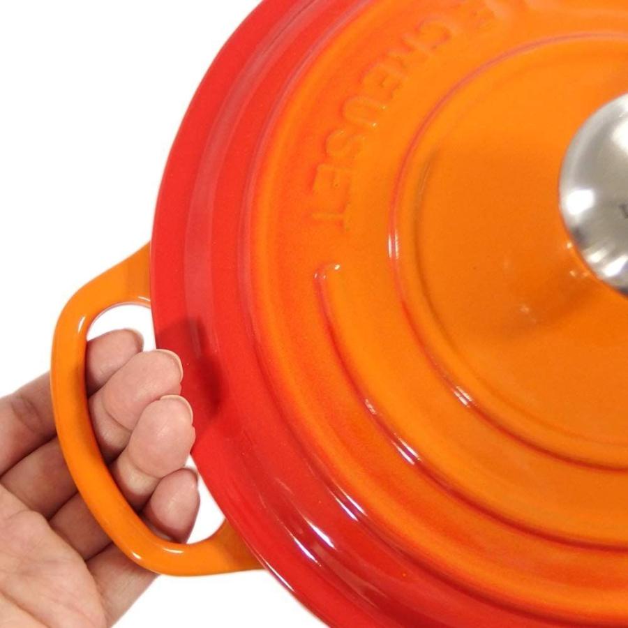 【新品同様 / 希少】 ル・クルーゼ/ルクルーゼ(Le Creuset) 両手鍋 ココットロンド 21177-20cm オレンジ 09 （つまみシルバー） 並行輸 【1903016875】(11222円)