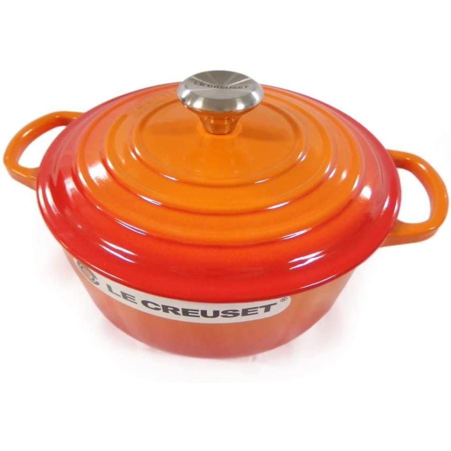 【新品同様 / 希少】 ル・クルーゼ/ルクルーゼ(Le Creuset) 両手鍋 ココットロンド 21177-20cm オレンジ 09 （つまみシルバー） 並行輸 【1903016875】(11222円)
