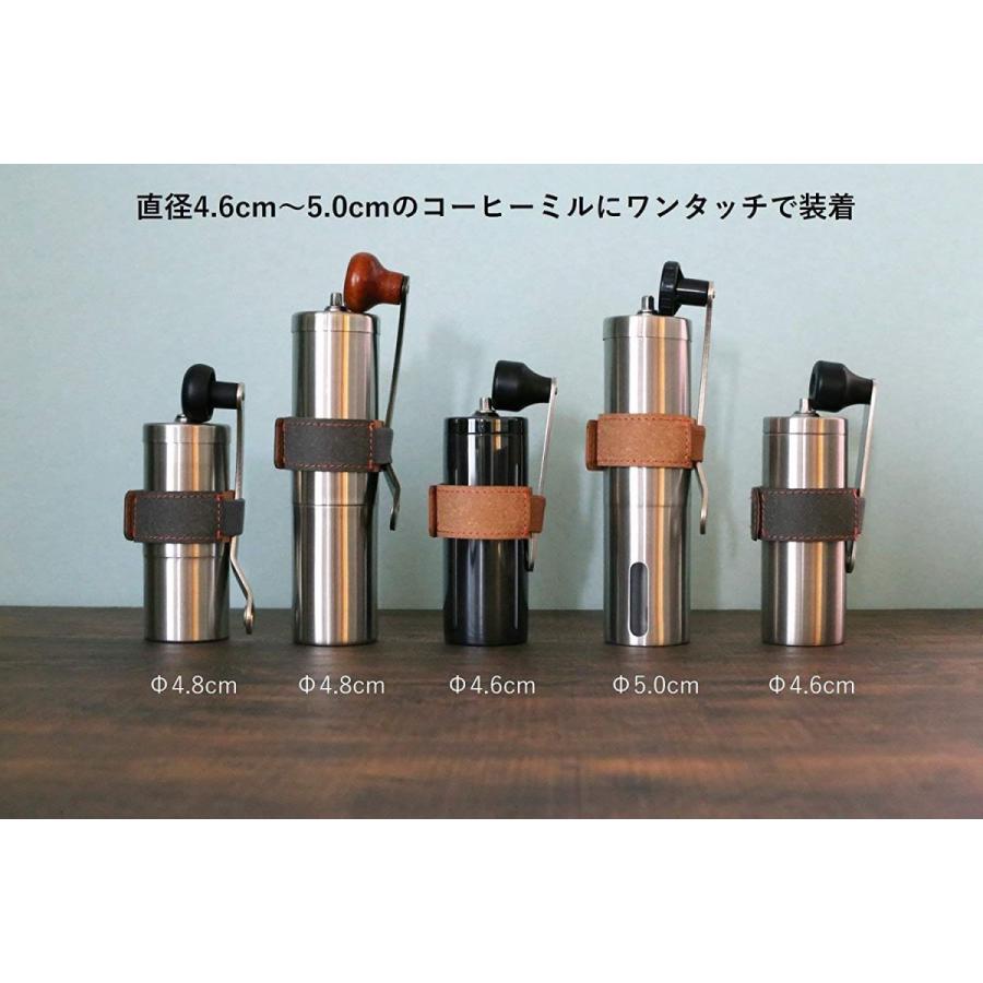 コーヒーミル用グリップバンド ハンドルホルダー付き 日本製 (ブラウン)｜rtier-shop｜02