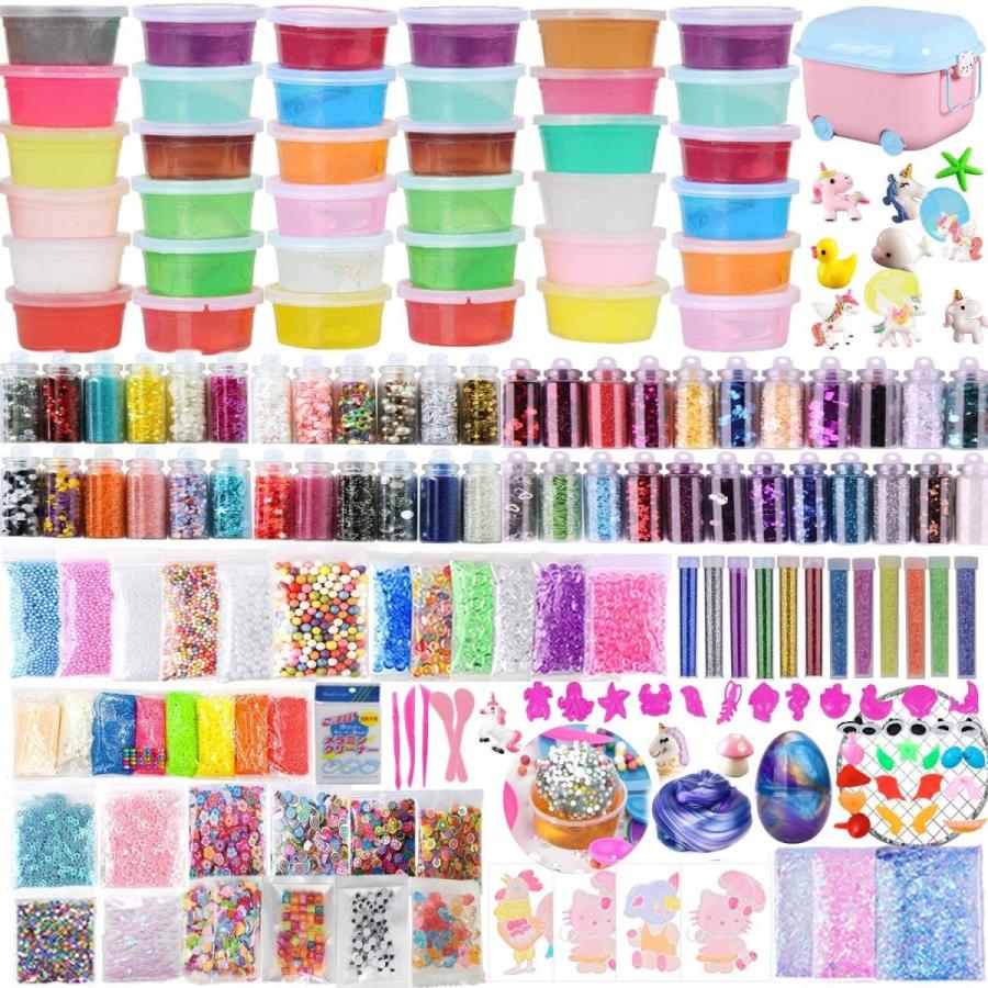 Sale 103 Off Tebrcon 311個 スライム キット 水晶粘土 Diy セット おもちゃ 手作りツール 金魚鉢ビーズ 果物切片 カラフルフォーム紙吹雪 Materialworldblog Com