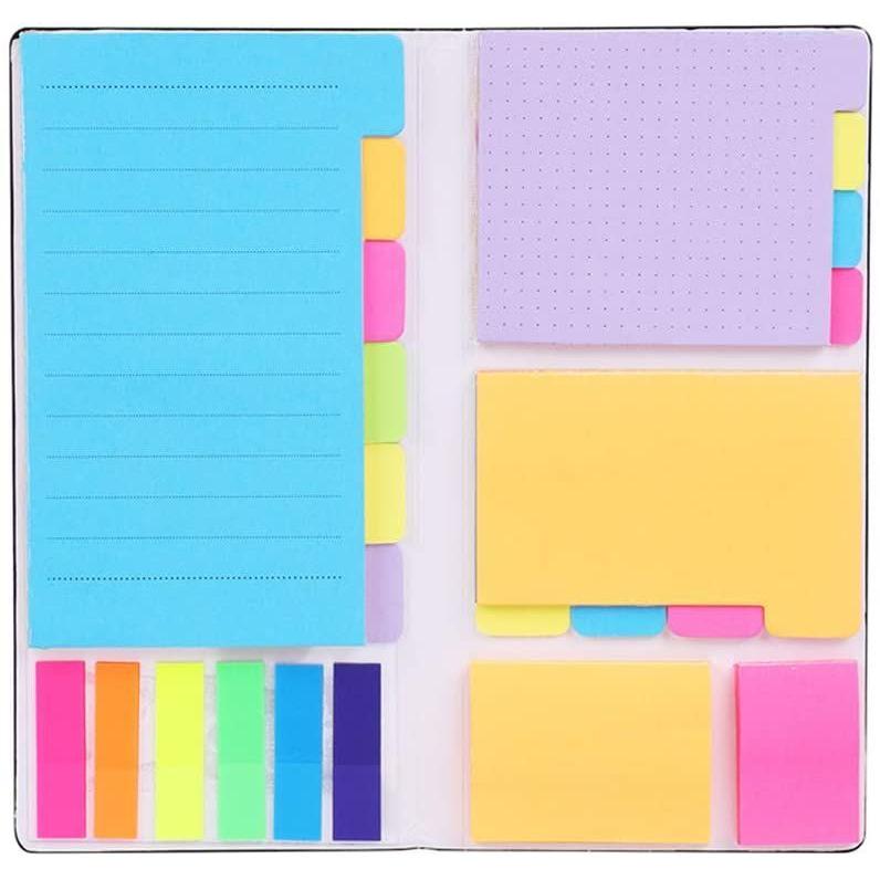 付箋 強粘着 ノート ふせん 卓上メモ 6種類 多色 大容量 付箋セット