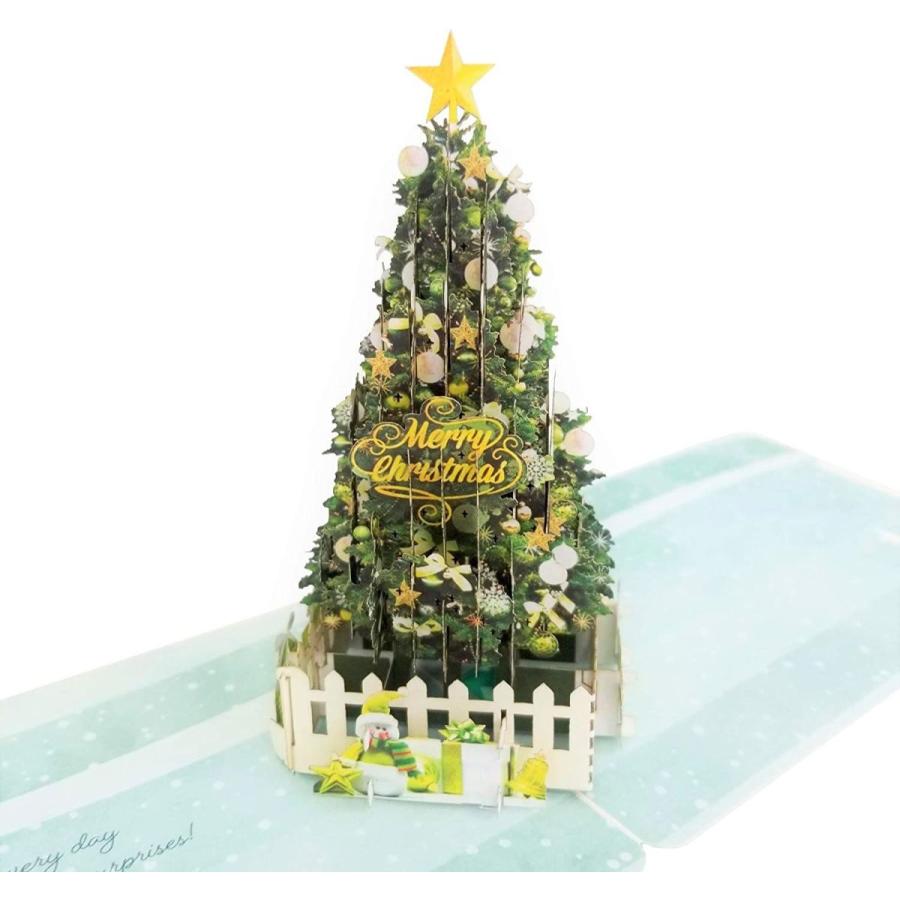 クリスマスグリーティングカード (青, Standard M) ポップアップ 高級 おしゃれ プレゼント メッセージ グリーティングカード｜rtier-shop｜05