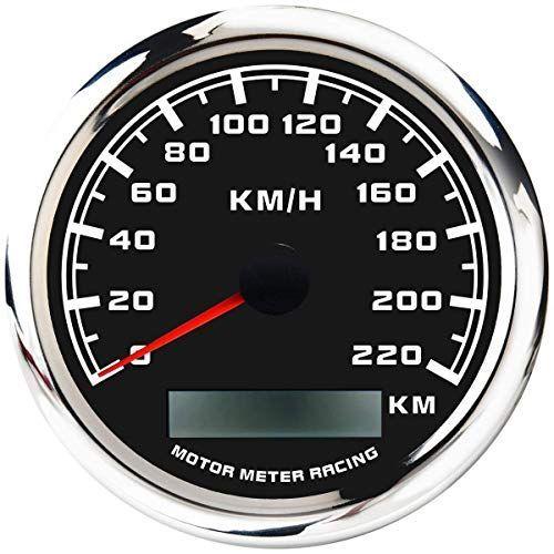 MOTOR RACING METER GPSセンサ 最大94%OFFクーポン 信憑 WプロインジケータGPSスピードメーター走行距離計の防水ブラックホワイトLEDをダイヤル