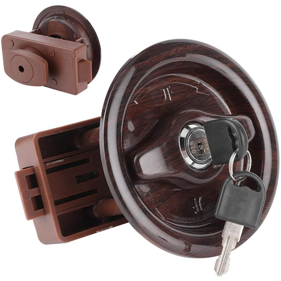 KIMISS令和最新型RVドアロック、キャラバンキャンピングカー用2キー付きRVトイレバスルームドアロックモーターホームヨットトレーラーカー