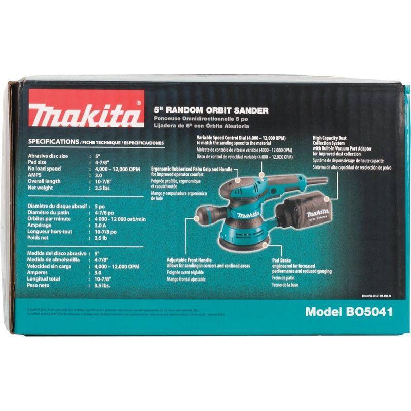 マキタ(Makita) ランダムオービットサンダ ペーパー寸法 125mm BO5041の画像